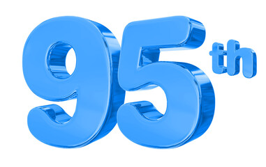 95 Anniversary Blue Number