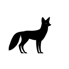 Black silhouette of a fox.