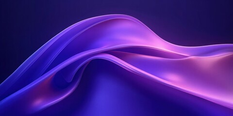 Naklejka premium Futuristic Abstract Minimalist Background Design with Smooth Purple Curves and Soft Ambient Light