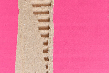 Fototapeta premium tear pink cardboard box texture background, recycle material