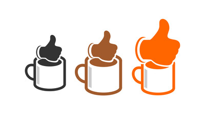 thumb and glass design logo template illustration