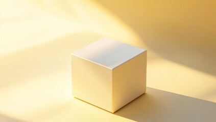 White Cube on a Yellow Background