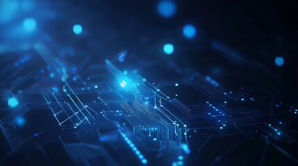 Obraz premium Blue geometric abstract technology background with futuristic digital design