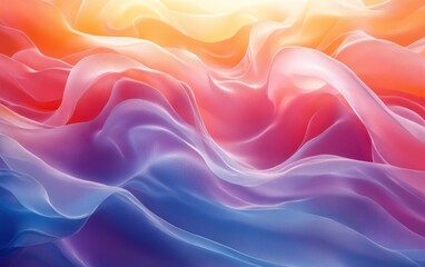 Fototapeta premium Flowing Translucent Shapes in Soft Pastel Colors with Ethereal Lighting and Abstract Movement