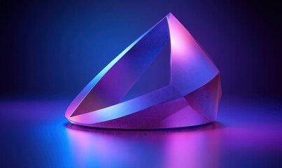 Futuristic 3D Geometric Shapes with Blue and Purple Gradient Lighting