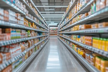 Aisle in a Modern Grocery Store