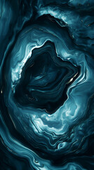 Obraz premium Cosmic swirl abstract in midnight and emerald