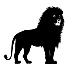 Majestic black lion silhouette.