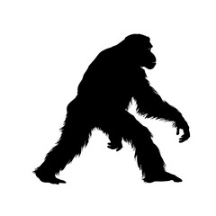 Chimpanzee silhouette walking.