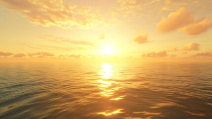 Fototapeta premium Golden sunset over calm ocean water. (1)