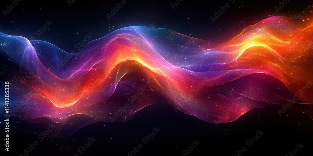 Aufkleber colorful abstract background with intertwined rounded lines and glowing light