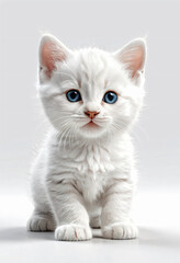 cute kitten white plain background