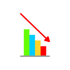 bar graph chart icon, bussiness chart in transparent background