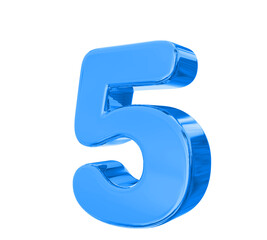 5 Blue Number