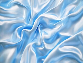 Obraz premium Draped light blue satin fabric texture