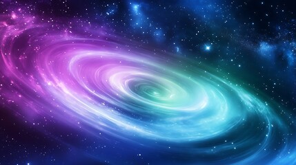 Obraz premium A swirling cosmic nebula displays vibrant colors and starlight