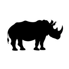 Black silhouette of a rhinoceros. (1)