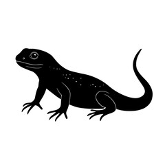 Black silhouette of a lizard. (3)