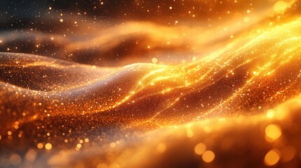 Shiny Golden Light Background Abstract Design for Dreamlike Atmosphere