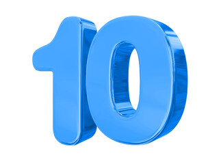 10 Blue Number