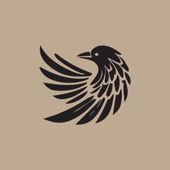 Black Silhouette crow Solid Icon Set Vector Elegant crow Logo Silhouette Collection for Branding and Design Flat Vector Illustration