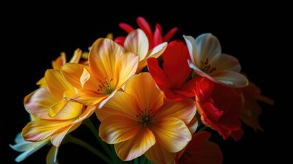 Colorful Floral Arrangement with Glowing Amaryllis Blooms, Colorful flowers
