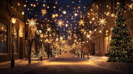 Sunlight. Winter Decoration Background