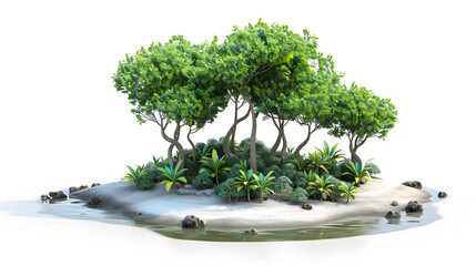 Naklejka premium Mangrove landscape isometric 3D