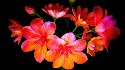 Colorful Floral Arrangement with Glowing Amaryllis Blooms, Colorful flowers
