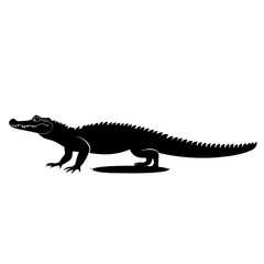 Obraz premium Silhouette of a crocodile.
