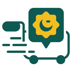 Sale yellow and green glyph style icon