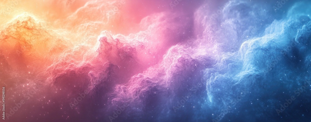 Poster Pastel Color Gradient Background Soft Dreamy Atmosphere Impressionism Abstract Design
