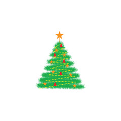 Cristmas tree icon vector logo design template