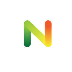 Alphabet logo font N design illustration