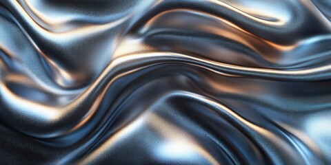 silver liquid metal flowing fabric abstract wave texture background