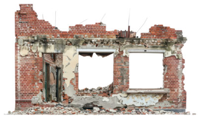 PNG Brick destroyed building home damage.