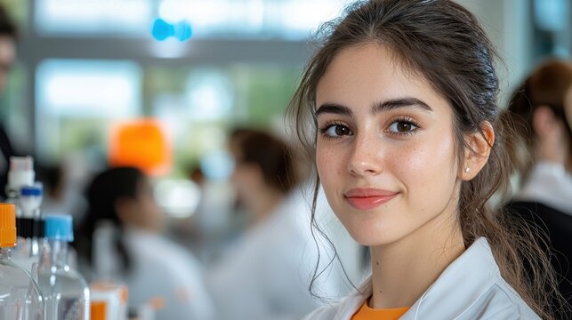 Confident and Friendly Young Female Model Smiling with Positive Emotion and Joy Portrait Photography of Attractive Headshot