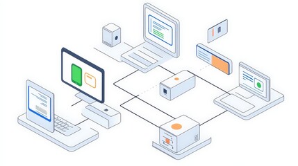 Data Flows Between Devices in Office Connection Visual