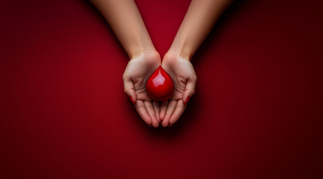 Blood Donor Month, a drop of blood, created with the help of Generative AI technology.