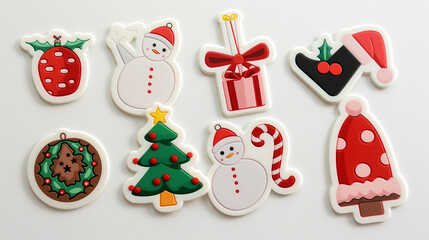 Obraz premium Adorable Christmas Sticker Pack: Festive and Playful Designs for Holiday Cheer and Seasonal Celebrations.