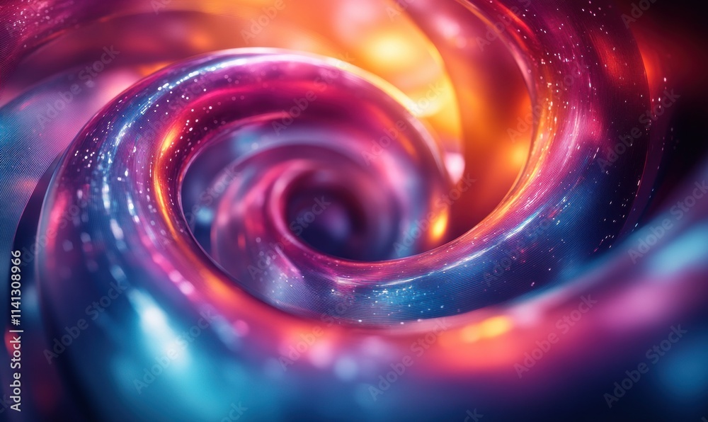 Aufkleber futuristic abstract composition of blue and purple rings with gradient and minimalist design