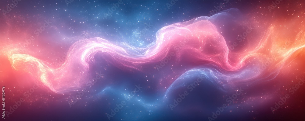 Poster Gradient Background Abstract Design with Purple Blue Pink Smooth Texture Glowing Light