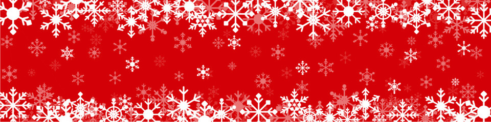 Banner background Christmas Snowflake Seamless Pattern, Snowfall repeat backdrop. Winter holidays theme, Celebration xmas card vector