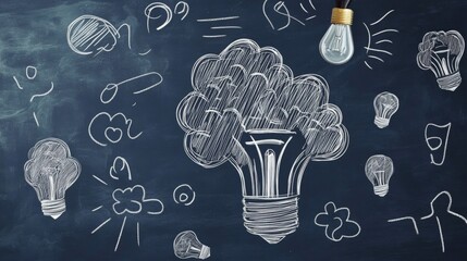 Creative Hand-Drawn Chalkboard Background with Quotes
