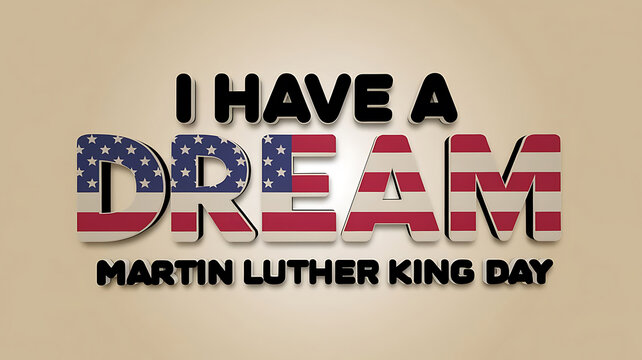 Happy martin luther king day background, Martin Luther King Jr. Day typography banner, poster, greeting card design. MLK Day lettering inspirational quote, US flag. i have a dream