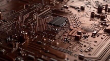 Intricate Computer Chip with Etched Designs in Technology