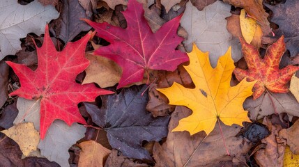 Autumn Leaves Displaying Rich Warm Colors