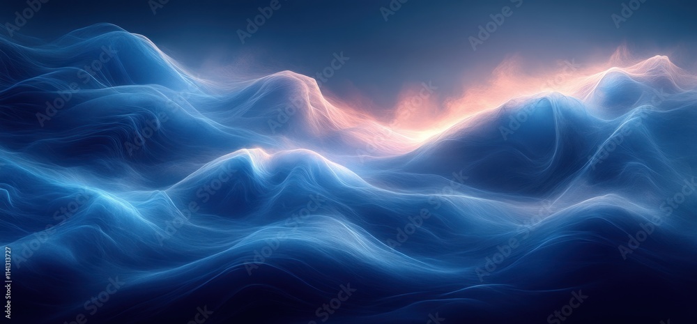 Poster Deep Blue Gradient Texture Background Calm Serenity Abstract Design