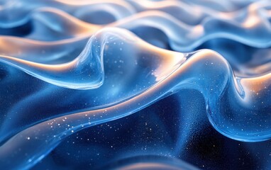 Obraz premium Blue Glass Shapes Soft Backlighting Minimalist Design Modern Abstract Art