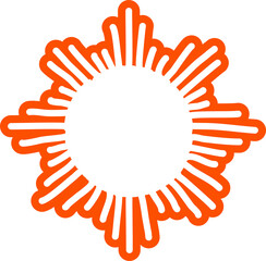 Sun symbols hand drawn, sunshine, sunset, sunlight